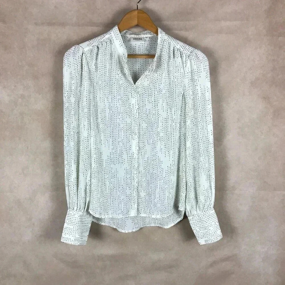 VERO MODA AWARE Collarless Edgy Minimalist Button Front Blouse SMALL - Picture 1 of 7